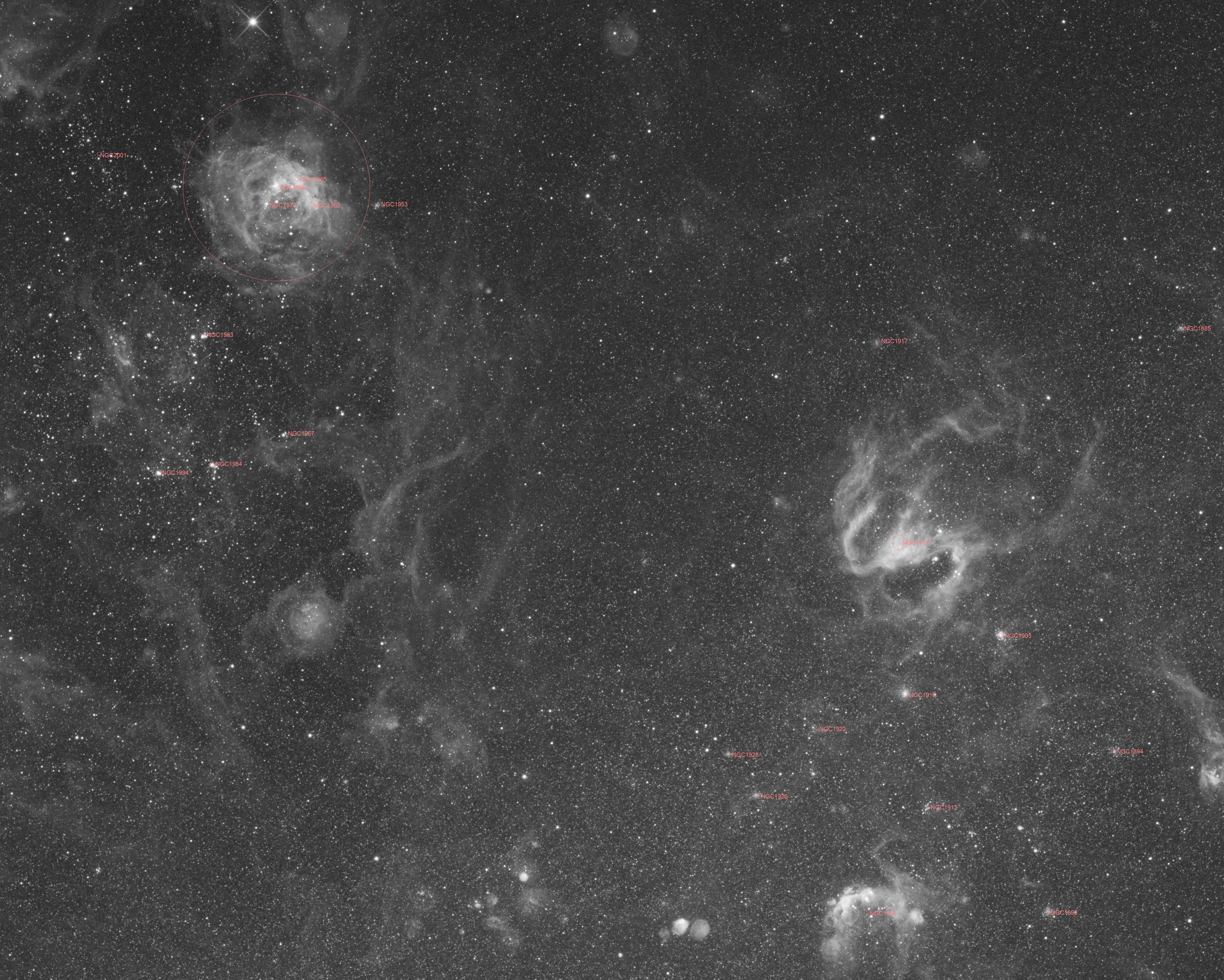 North-eastern bar of LMC annotated