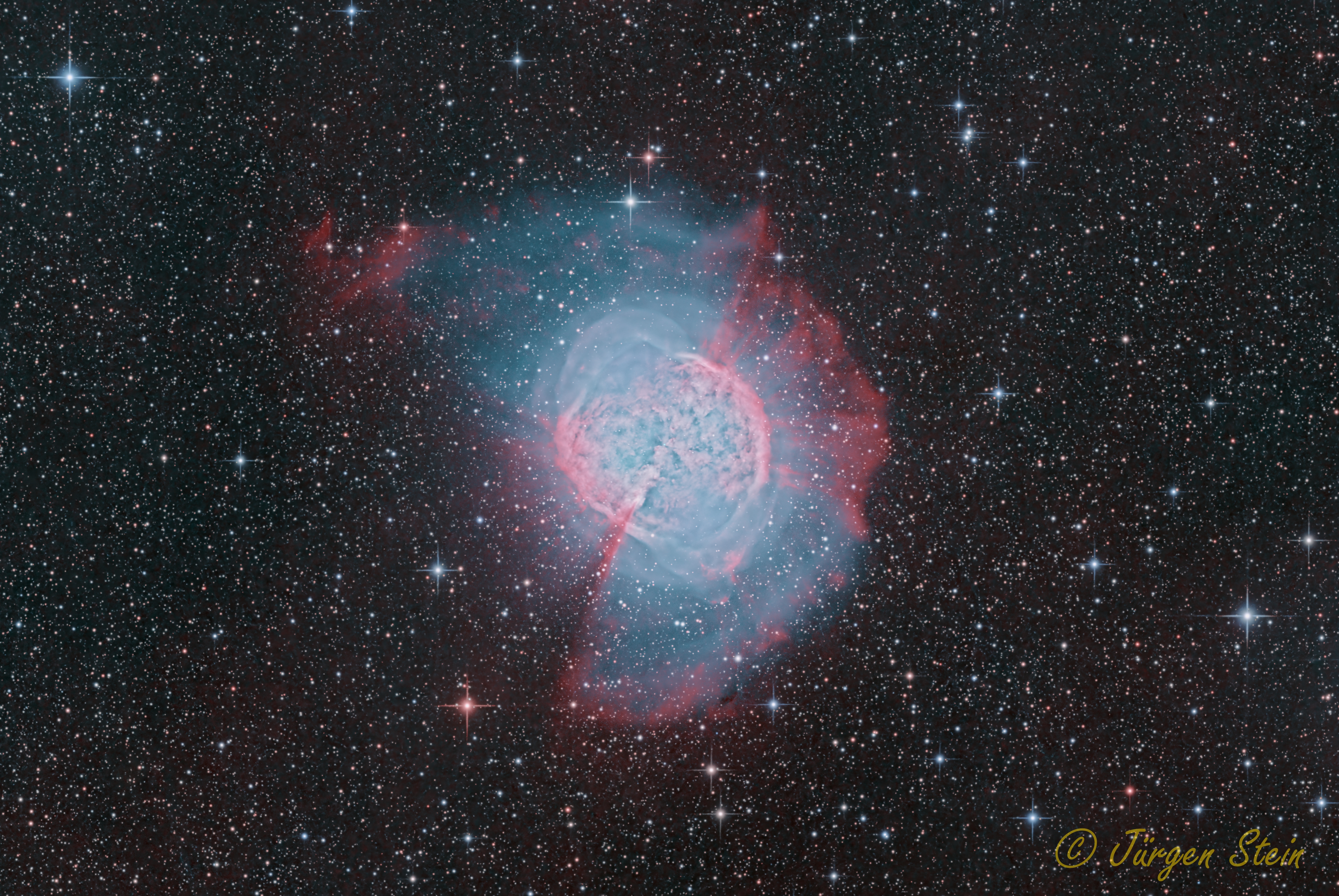 M27 - HOO with RGB stars