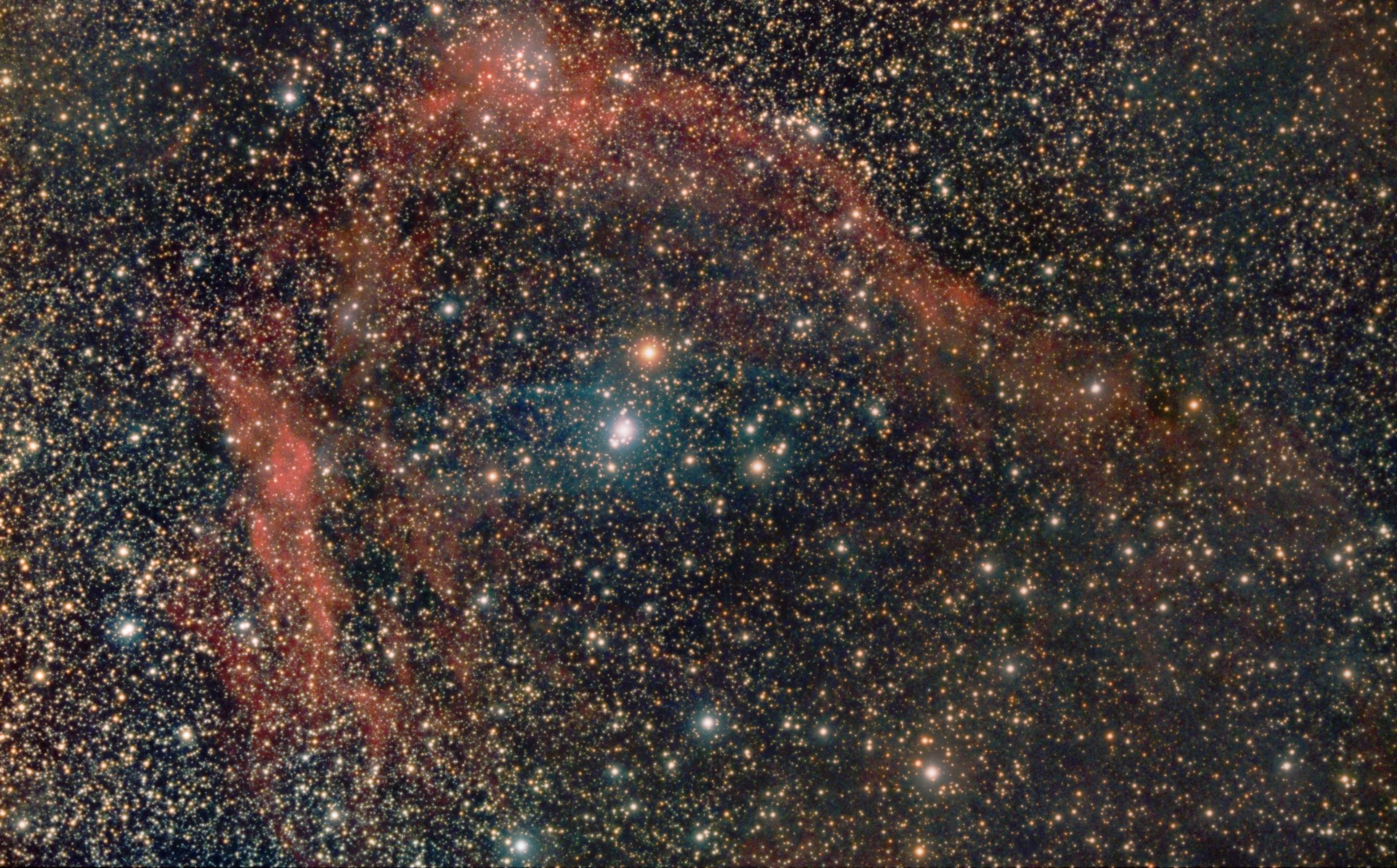 Ou 4 and Sh2-129 - RGB and OIII + Hα (complete)