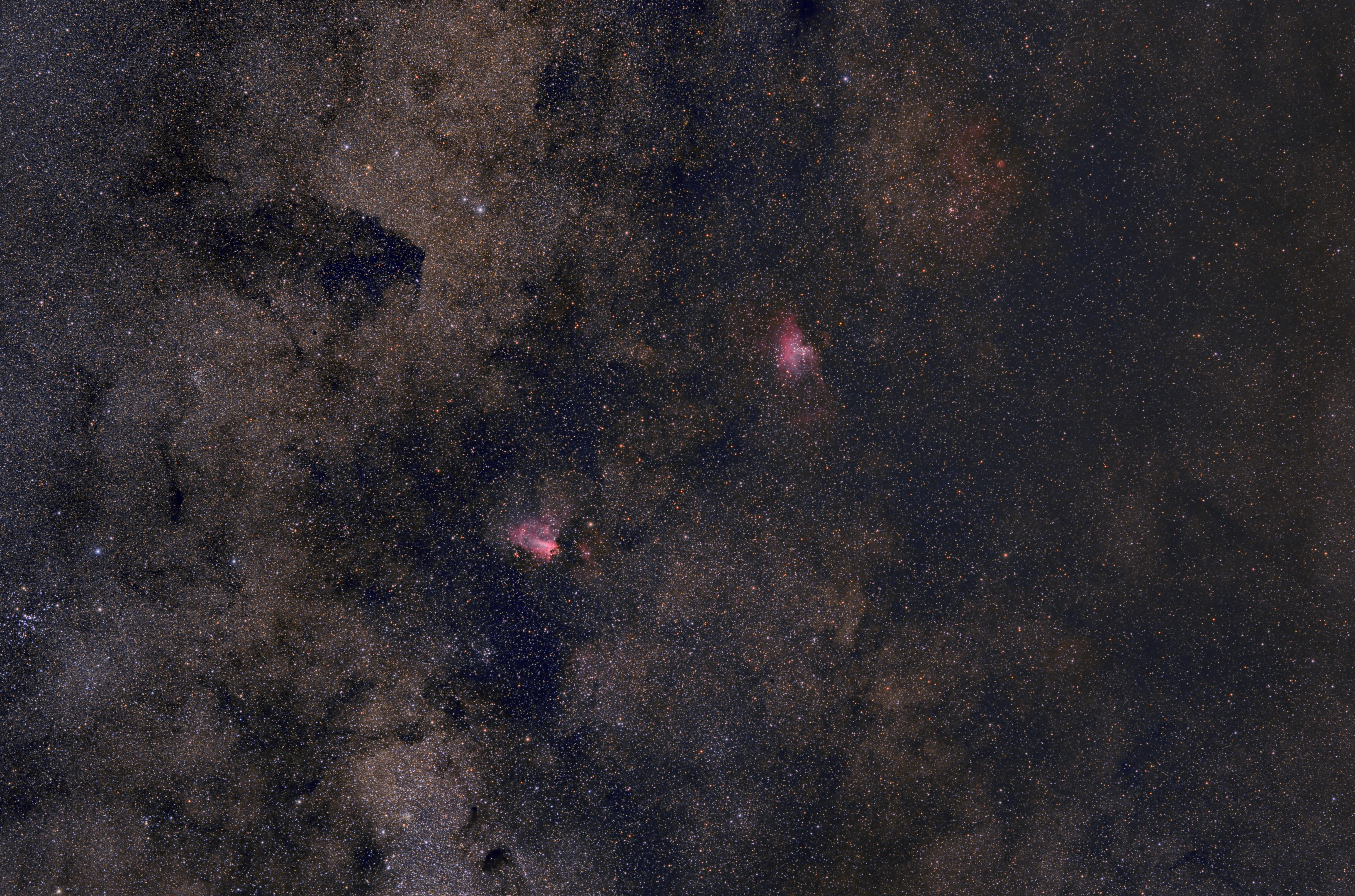 M16 and M17 - Eagle and Omega Nebula